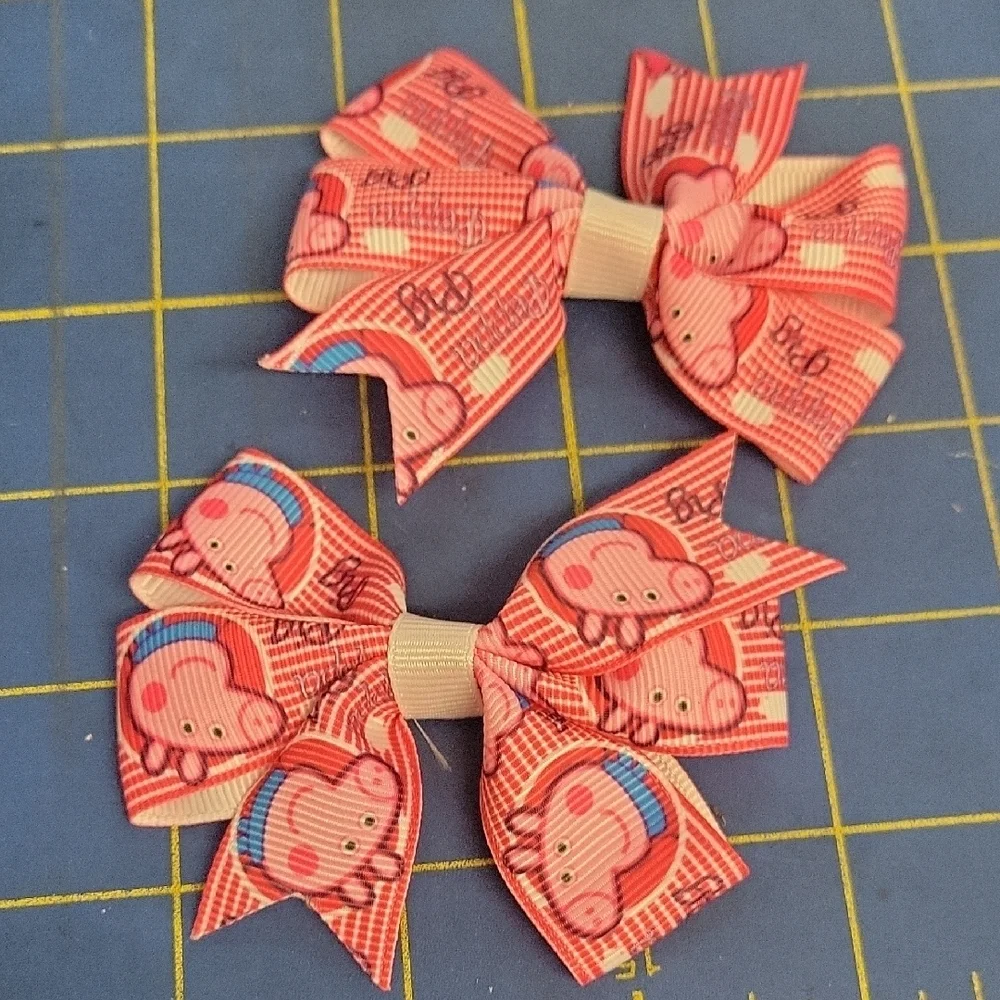 Peppa Pig Bow Hair Clips Set of 2